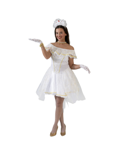 Robe de Mariée Blanche avec Détails Dorés - Halloween et Cosplay