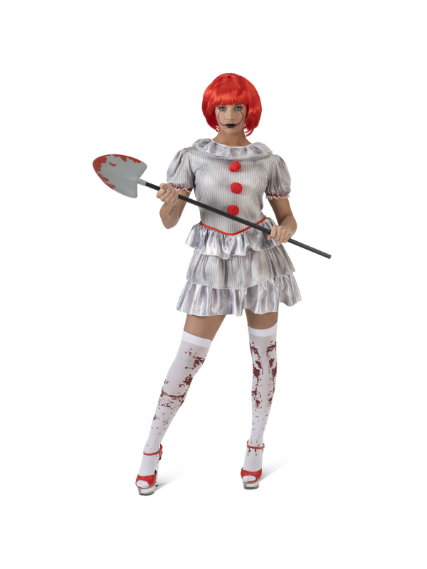Déguisement Clown Vintage Femme Halloween – Incarnez Pennywise, Grippe-Sou