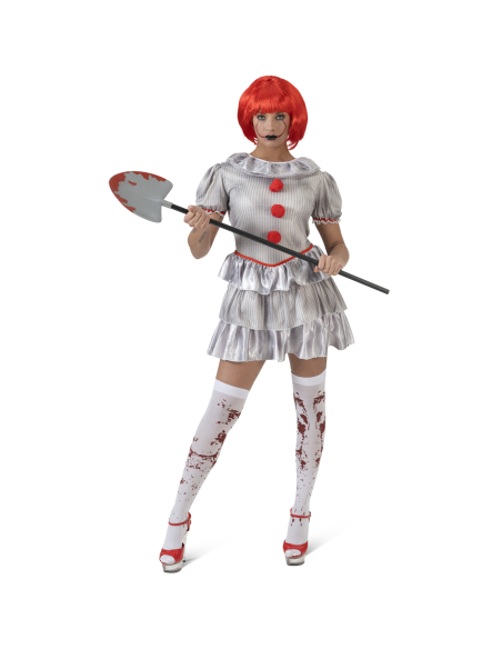 Déguisement Clown Vintage Femme Halloween – Incarnez Pennywise, Grippe-Sou