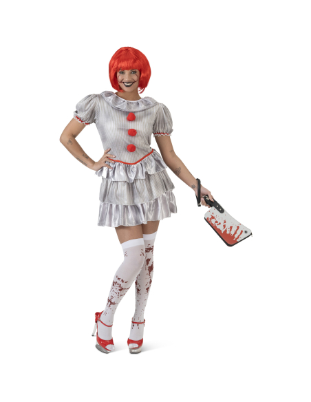 Déguisement Clown Vintage Femme Halloween – Incarnez Pennywise, Grippe-Sou