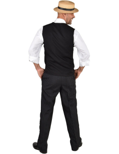 Gilet Rayé Noir et Blanc pour Homme – Style Vintage Belle Époque 2