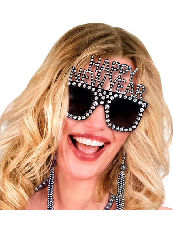 Lunettes de Nouvel An Festives avec Strass - Happy New Year