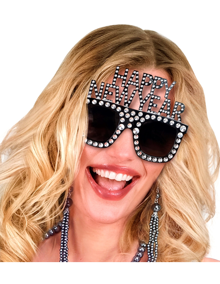 Lunettes de Nouvel An Festives avec Strass - Happy New Year