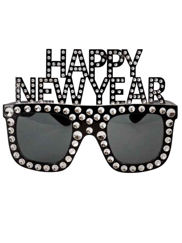 Lunettes de Nouvel An Festives avec Strass - Happy New Year
