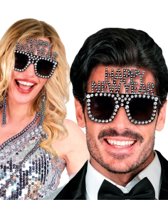 Lunettes de Nouvel An Festives avec Strass - Happy New Year 2