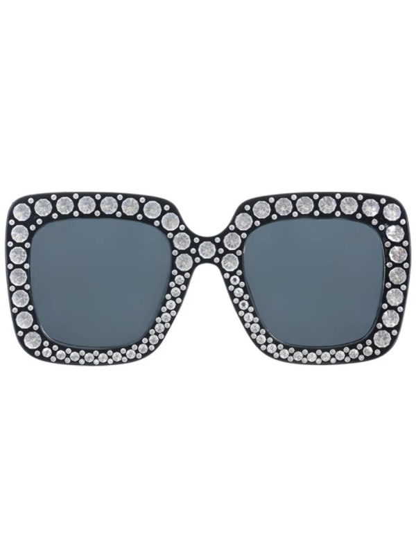 Lunettes Disco noires avec strass argentés : Brillez sur la piste de danse
