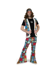 Pantalon Hippie Vintage à Patte d'Éléphant en Patchwork Multicolore 2