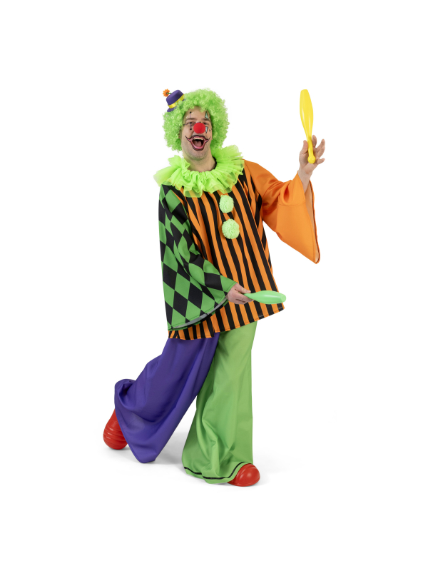 Déguisement de clown, Arlequin adulte pour le carnaval