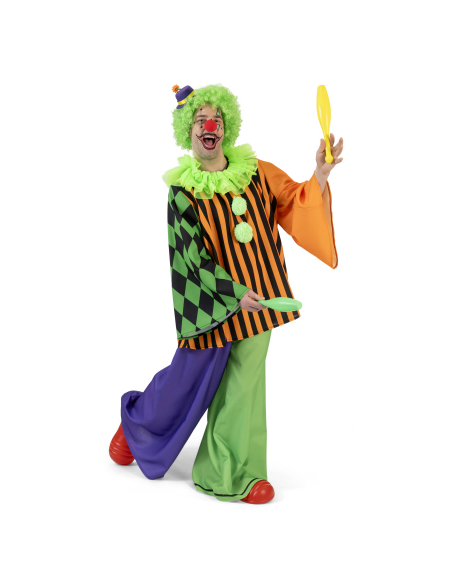 Déguisement de clown, Arlequin adulte pour le carnaval