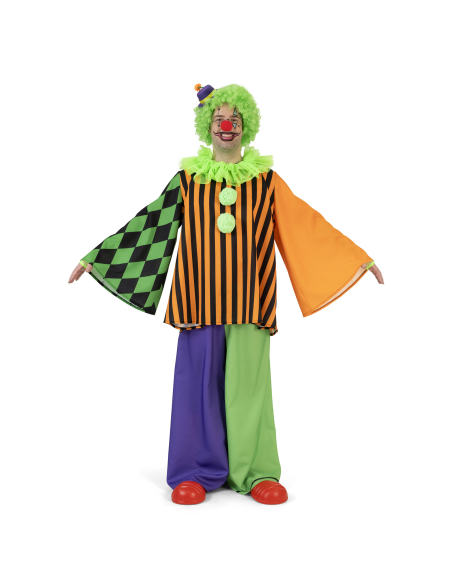Déguisement de clown, Arlequin adulte pour le carnaval