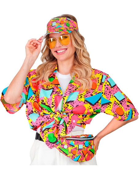 Set Accessoires Années 80 – Visière et Sac Banane Fluo Rose