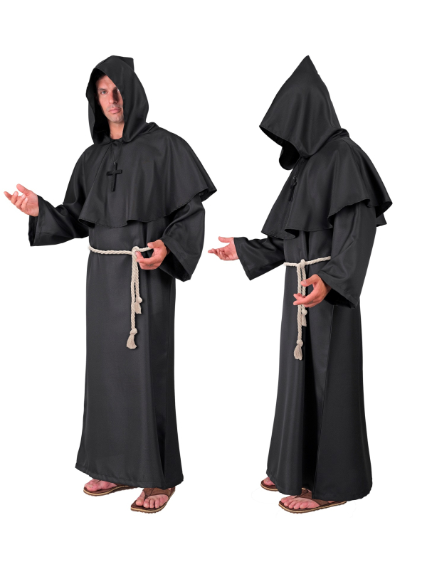 Déguisement de Prêtre Noir pour Adulte – Parfait pour Halloween ou Soirées à Thème