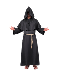 Déguisement de Prêtre Noir pour Adulte – Parfait pour Halloween ou Soirées à Thème