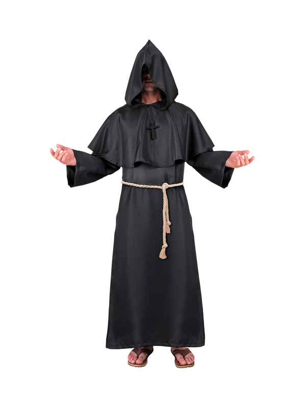 Déguisement de Prêtre Noir pour Adulte – Parfait pour Halloween ou Soirées à Thème
