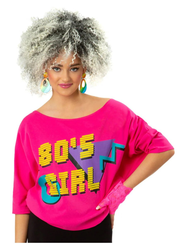 Déguisement Années 80 Femme Rose Fluo - Look Iconique pour vos Soirées Rétro