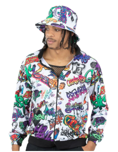 Déguisement Hip Hop Adulte - Veste Graffiti Années 90