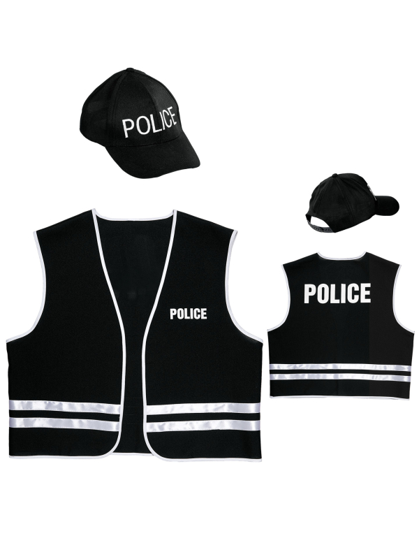 Set Police pour Adulte avec Gilet et Casquette