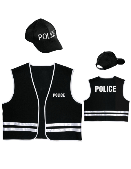 Set Police pour Adulte avec Gilet et Casquette
