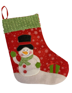 Chaussette de Noël en Feutrine avec Bonhomme de Neige – Décoration de Noël Traditionnelle