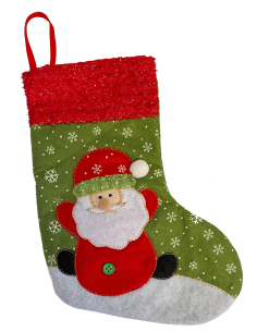 Chaussette de Noël en Feutrine avec Père Noël – Décoration de Noël Festive