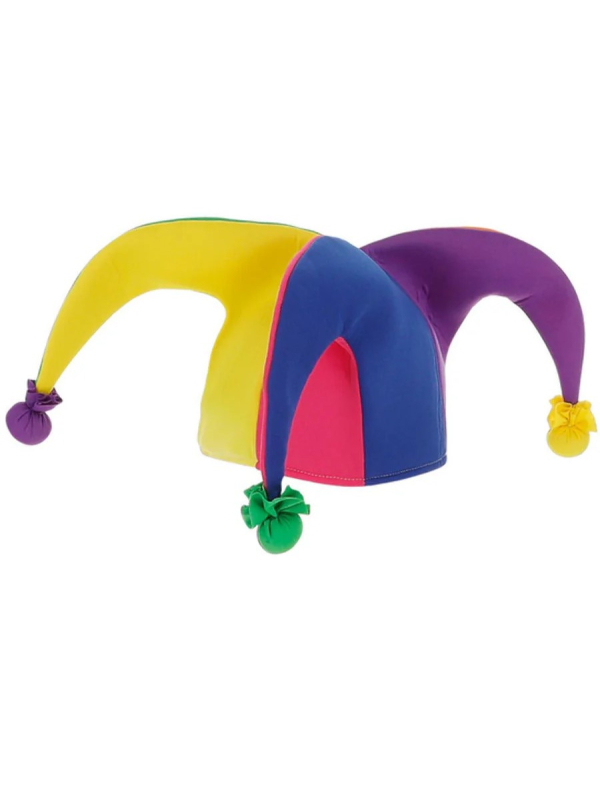 Chapeau de Bouffon Arc-en-Ciel Fluo Taille Unique pour Adulte