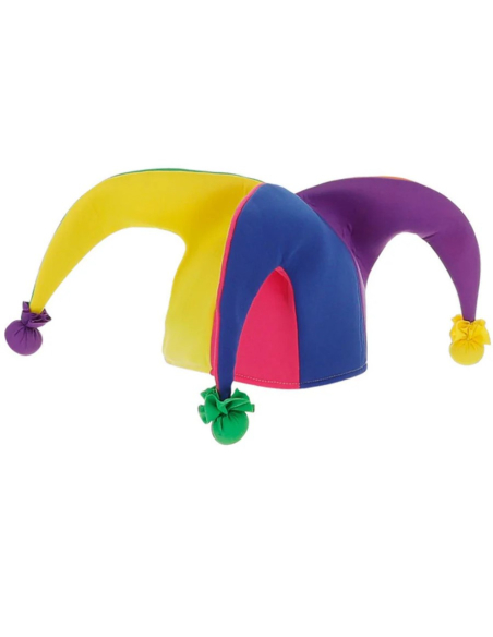 Chapeau de Bouffon Arc-en-Ciel Fluo Taille Unique pour Adulte