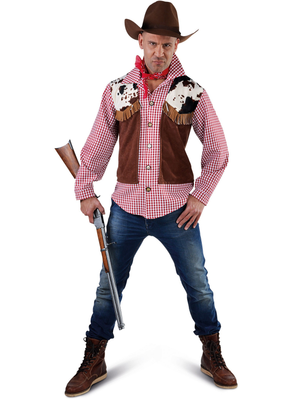 Déguisement de Cowboy pour Homme avec Chemise et Gilet