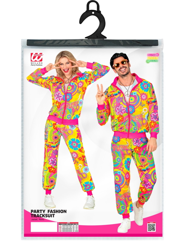 Déguisement Survêtement Style Années 80 - Hippie Groovy Love Fluo