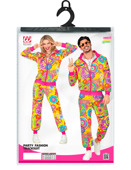 Déguisement Survêtement Style Années 80 - Hippie Groovy Love Fluo