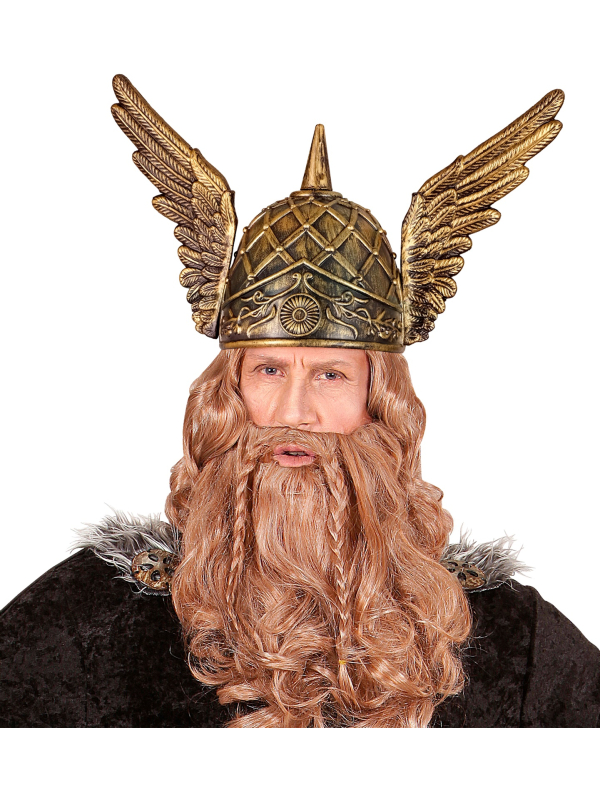 Casque de Viking avec Pointe et Ailes - Déguisement Viking pour Homme et Femme - Aspect Bronze, Taille Unique