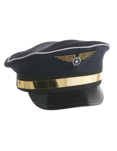 Casquette de Pilote pour Enfant Bleu Marine avec Logo Doré