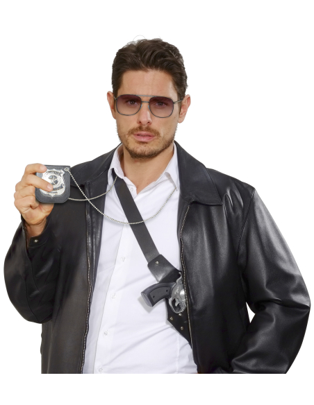 Accessoire Policiere Lot De 12 Badges De Police Avec Chaîne - Déguisement Et Jeu De Rôle Badge Police Déguisement