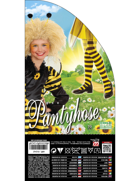 Collant Rayé Jaune et Noir pour Enfant – Idéal pour Compléter le Déguisement d’Abeille