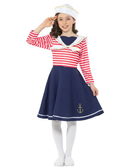 Déguisement de marin pour fille, Bleu et blanc