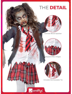 Déguisement écolière zombie fille Halloween 2