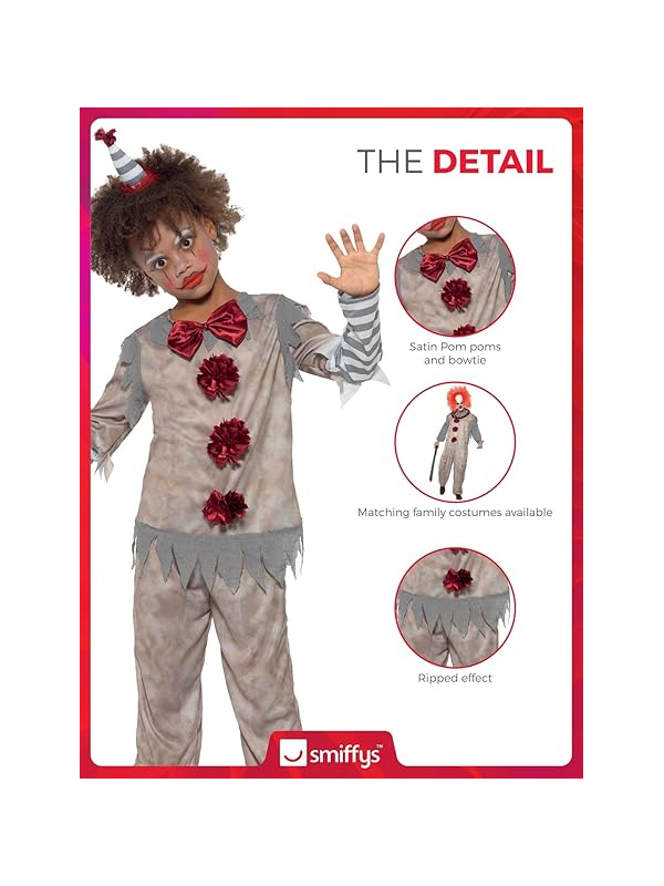 Déguisement garçon clown vintage (haut, pantalon et chapeau)