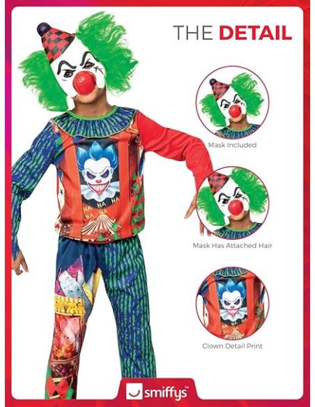 Déguisement Clown de l'horreur enfant avec masque en EVA