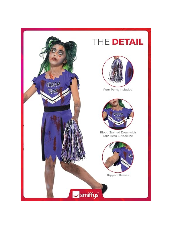 Déguisement pom-pom girl zombie (robe et pompons)