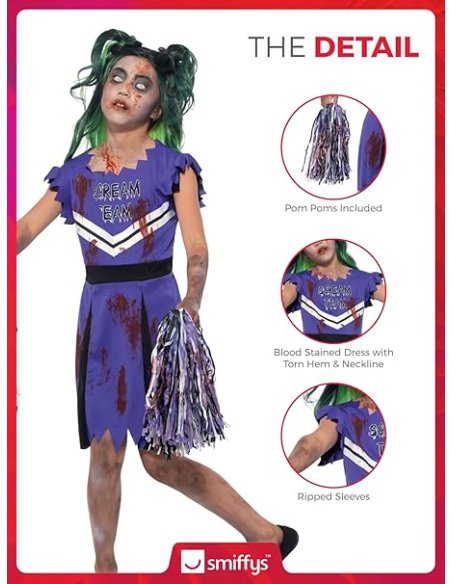 Déguisement pom-pom girl zombie (robe et pompons)