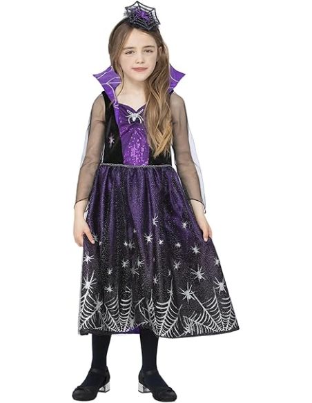 Déguisement Araignée violet et noir avec serre-tête - fille