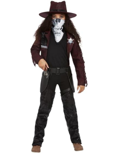 Déguisement de cowgirl de western, Bordeaux (Veste, jambières, étui, chapeau et masque) 2
