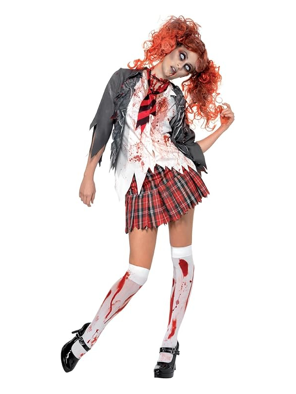 Déguisement zombie écolière ensanglanté