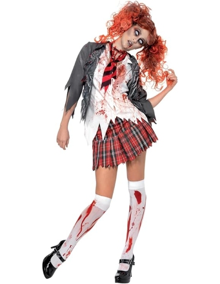 Déguisement zombie écolière ensanglanté