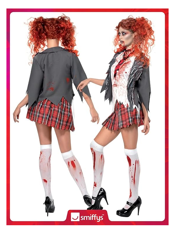 Déguisement zombie écolière ensanglanté