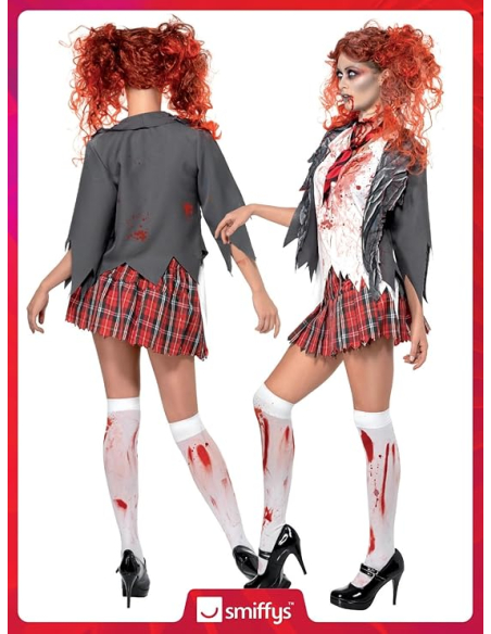 Déguisement zombie écolière ensanglanté