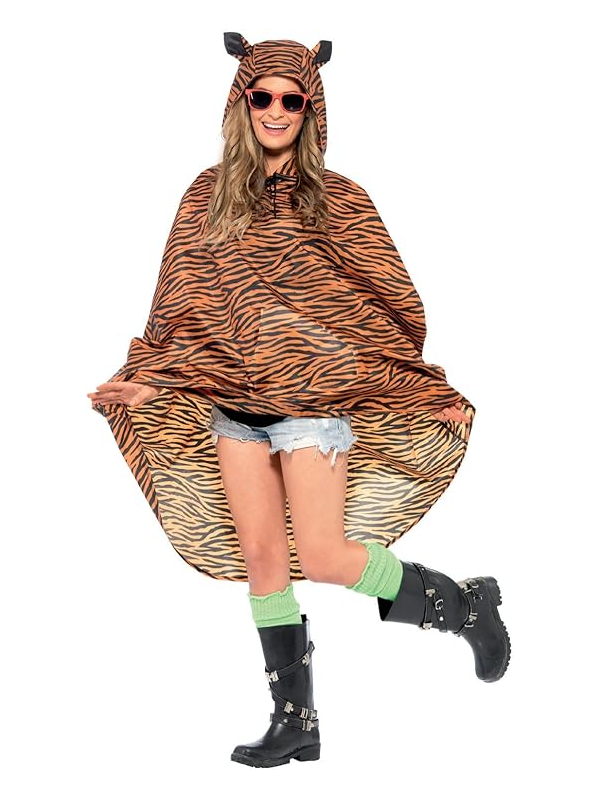 Poncho party imperméable tigre