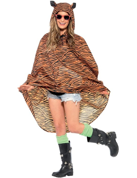 Poncho party imperméable tigre