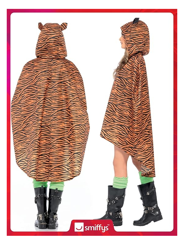 Poncho party imperméable tigre