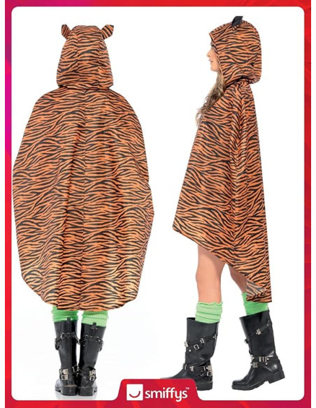 Poncho party imperméable tigre