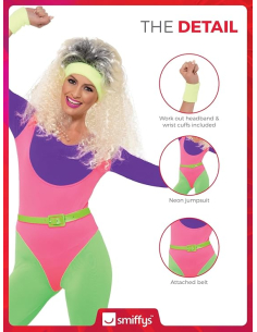 Body sportive des années 80 (combinaison, Bandeau et Poignets)